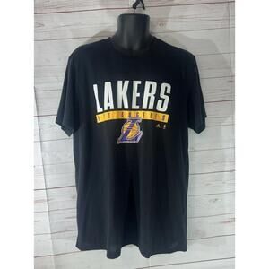 Los Angeles Lakers T Shirt Mens Size Xl Nba Black Solid Back Climalite